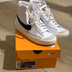 Nike Blazer Mid 77 White and Black High-Tops